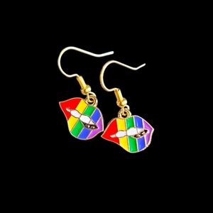 Rainbow Lip Earrings